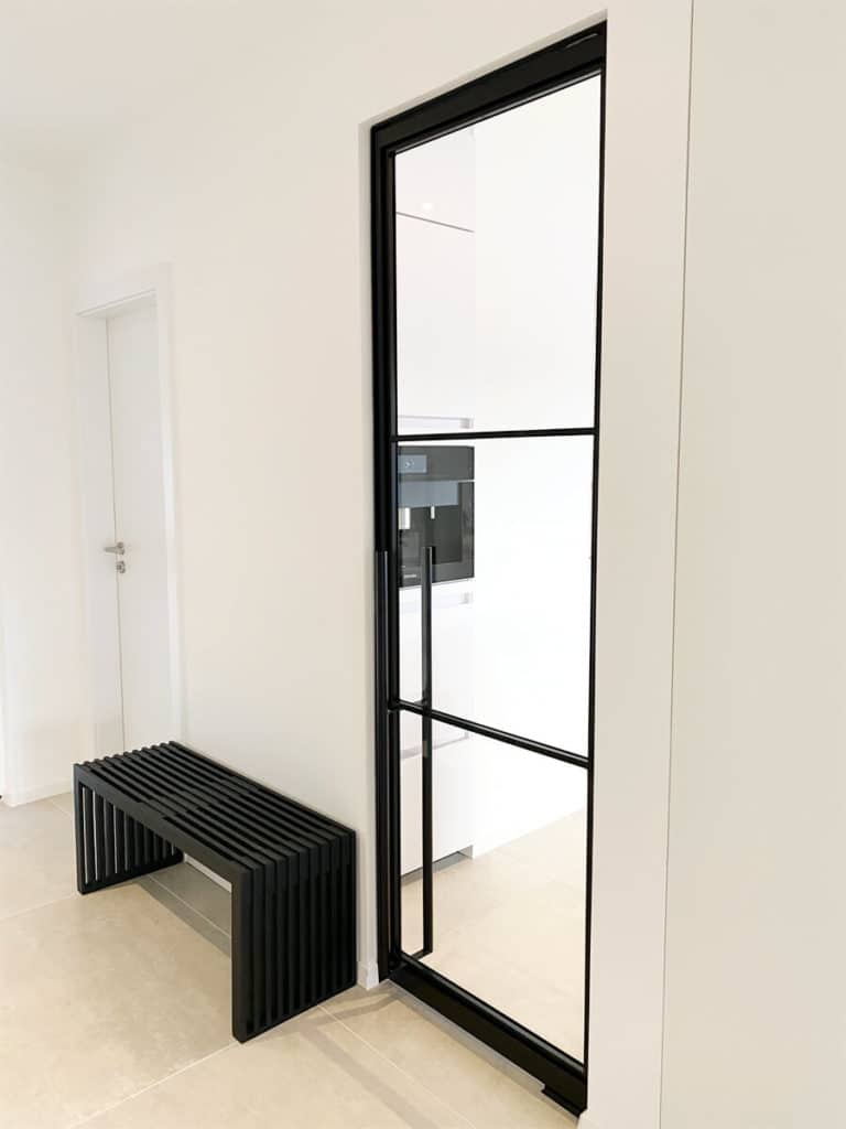 Stahl Meister Stahlmeister Stahl Loft Doppeltuer Designtuer Windfang Raumtrenner Pivot Schwingtuer Glastuerdatei 024