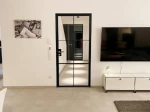 Stahl Meister Stahlmeister Stahl Loft Tuer Einzeltuer Stahltuer Windfang Eingangstuer Designtuer Glastuer Stahlrahmen Steel Door Drehtuer Loftdoor Img 7630
