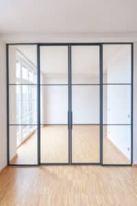 Stahl Meister Stahlmeister Stahl Loft Tuer Schiebetuer Doppelschiebeetuer Windfang Raumtrenner Glastrennwand Loft Steeldoor Industrial Door Glastuer Bauhaustuer Img 9552