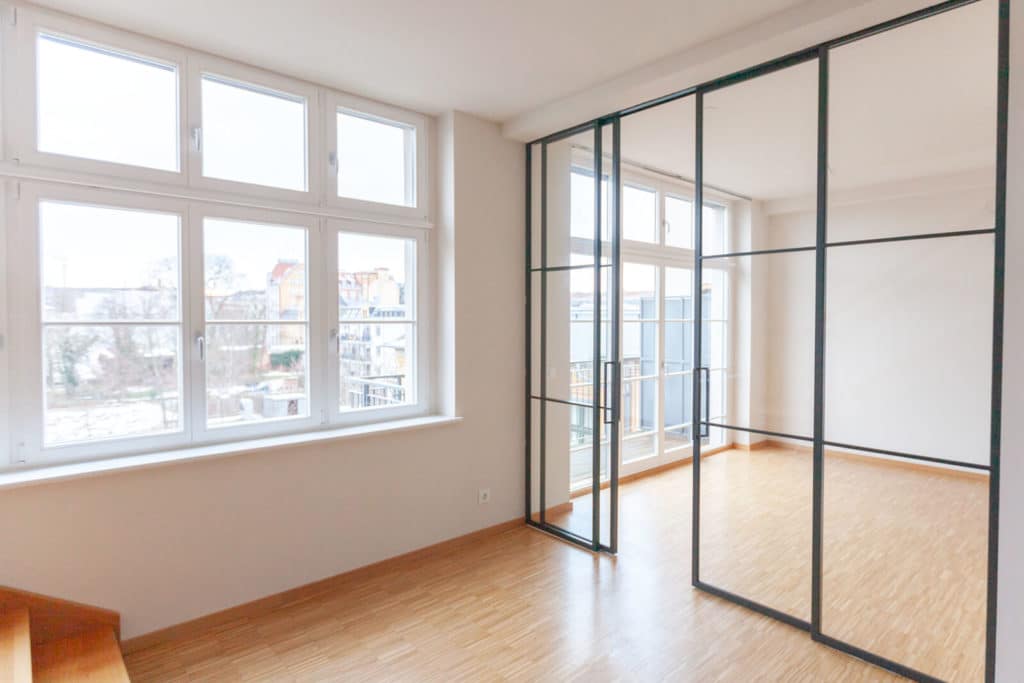 Stahl Meister Stahlmeister Stahl Loft Tuer Schiebetuer Doppelschiebeetuer Windfang Raumtrenner Glastrennwand Loft Steeldoor Industrial Door Glastuer Bauhaustuer Img 9559
