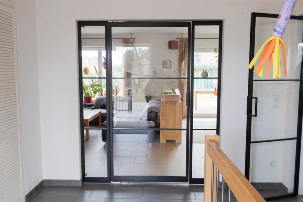 Stahl Meister Stahlmeister Pivottuer Stahl Loft Tuer Design Tuer Glastuer Stahltuer Lofttuer Windfang Raumtrenner Glastrennwand Steel Door Industrial Door Img 4361