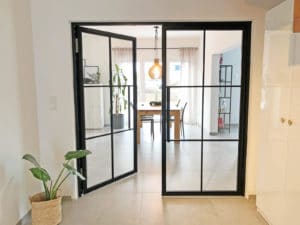 Stahl Meister Stahlmeister Stahl Loft Tuer Doppeltuer Drehtuer Metalltueer Lofttuer Windfang Raumtrenner Sthlrahmen Glastuer Iimg 8478