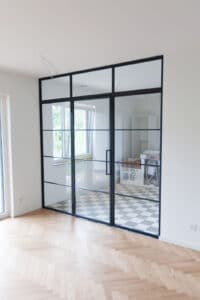 Stahl Meister Stahlmeister Glastreennwand Stahl Loft Tuer Windfang Lofttuer Stahlrahmen Glastuer Drehtur Metallrahmen Steeldoor Loftdoor Bauhaus Tuer Img 0859