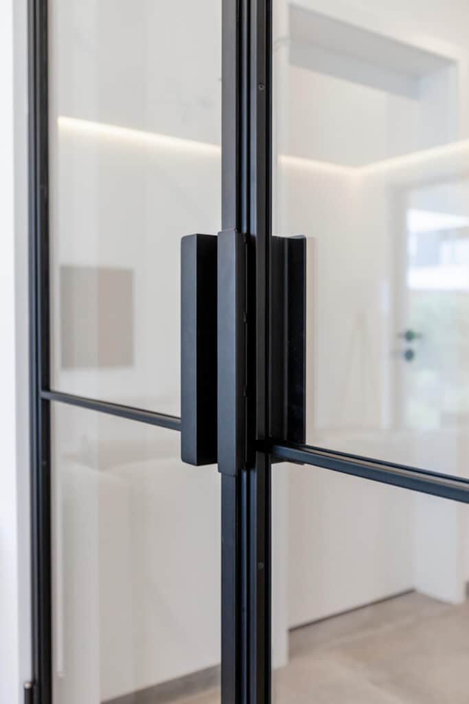 Stahl Meister Stahlmeister Stahl Loft Tuer Doppeltuer Windfang Wohnzimmer Stahlrahmen Metall Glas Steel Door Img 1171