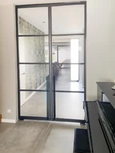 Stahl-Meister.de - Shop, Stahl Loft Tür, Doppeltür, Pivottür, Doppel-Schwingtür, Schwarz, Stahlrahmen, Glas