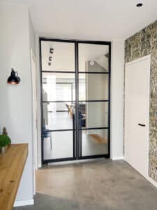 Stahl-Meister.de - Shop, Stahl Loft Tür, Doppeltür, Pivottür, Doppel-Schwingtür, Schwarz, Stahlrahmen, Glas