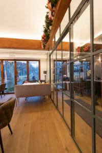 Stahl Meister Stahlmeister Loft Stahl Stahl Loft Tuer Glastrennwand Windang Doppel Schiebetuer Lofttuer Design Glas Stahlrahmen Steel Frame Dachschraege Sonderbau Glaswand Raumtrenner Raumteiler Img 4633