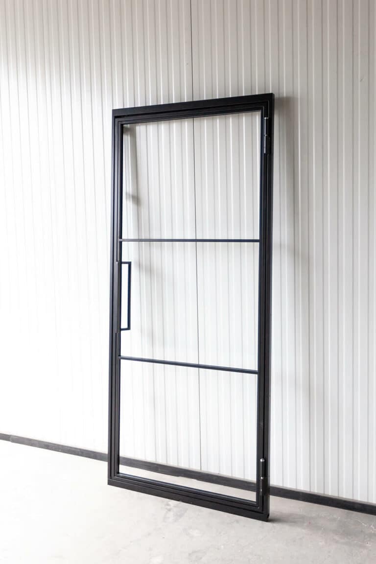 Stahl Meister Stahlmeister Loft Tuer Drehtuer Magnet Seitenteil Stahlrahmen Glas Glastuer Schwarz Img 2982