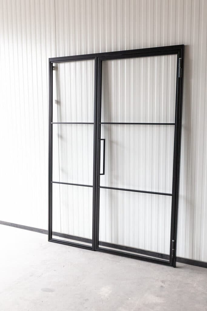 Stahl Meister Stahlmeister Stahl Loft Tuer Drehtuer Windfang Trennwand Magnet Seitenteil Stahlrahmen Glas Glastuer Schwarz Img 2979