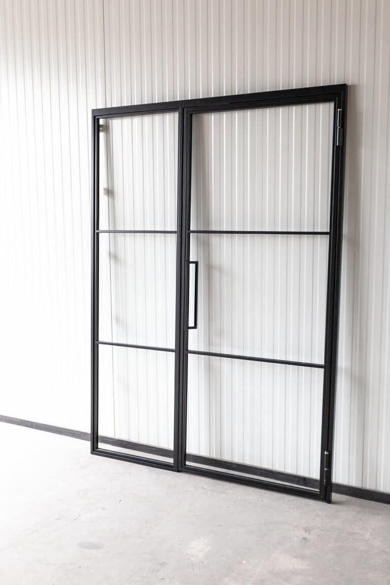 Stahl Meister Stahlmeister Stahl Loft Tuer Drehtuer Windfang Trennwand Magnet Seitenteil Stahlrahmen Glas Glastuer Schwarz Img 2979