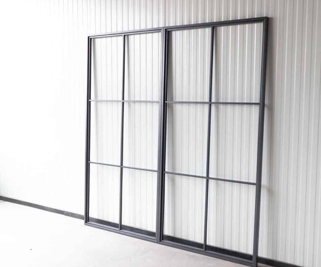 Stahl Meister Stahlmeister Loft Tuer Lofttuer Glastrennwand Schiebetuer Glastuer Windfang Raumtrenner Doppeltuer Stahlrahmen Loft Schwarzstahl Bauhaus Tuer Loft Door Img 3174