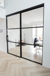 Stahl Meister Schiebetuer Stahl Loft Tuer Glastuer Stahlrahmen Schwarz Lofttuer Metall Raumtrenner Windfang Glastrennwand, Metallbau und Lofttüren aus Dessau