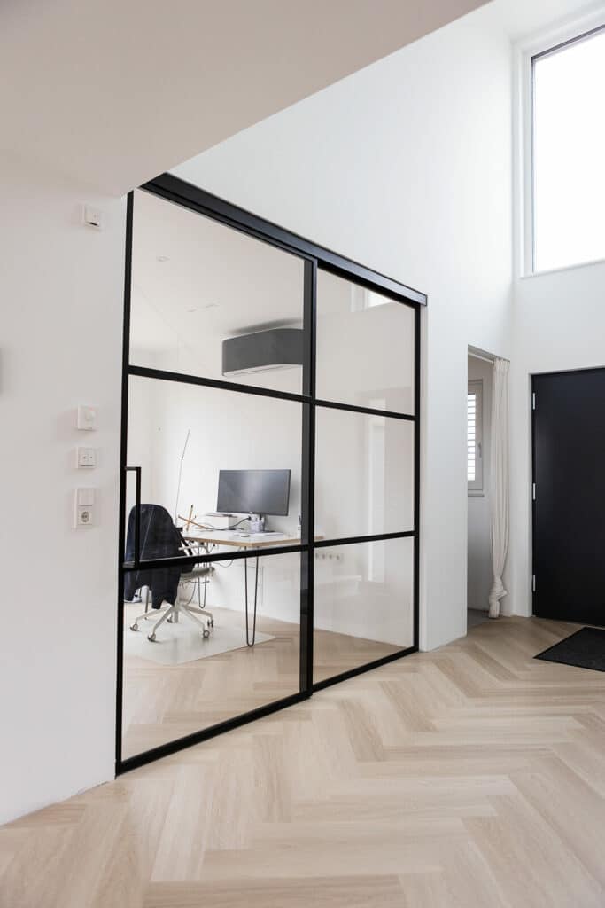 Stahl Meister Schiebetuer Stahl Loft Tuer Glastuer Stahlrahmen Schwarz Lofttuer Metall Raumtrenner Windfang Glastrennwand, Metallbau und Lofttüren aus Dessau