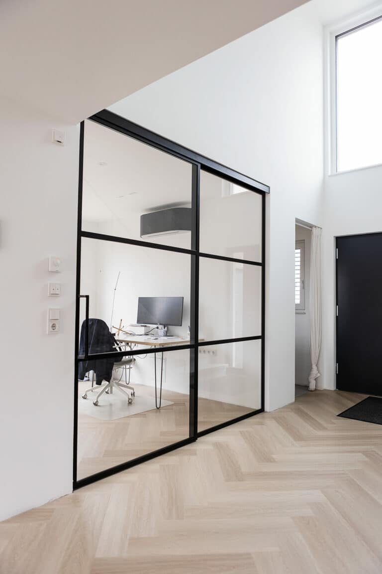 Stahl Meister Schiebetuer Stahl Loft Tuer Glastuer Stahlrahmen Schwarz Lofttuer Metall Raumtrenner Windfang Glastrennwand, Metallbau und Lofttüren aus Dessau