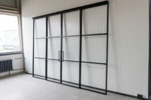 Stahl Meister Stahlmeister Loft Stahl Tuer Lofttuer Schiebetuer Glastrennwand Windfang Raumtrenner Metallrahmen Stahlrahmen Glas Glastuer Loftdoor Schwarz 826a0425