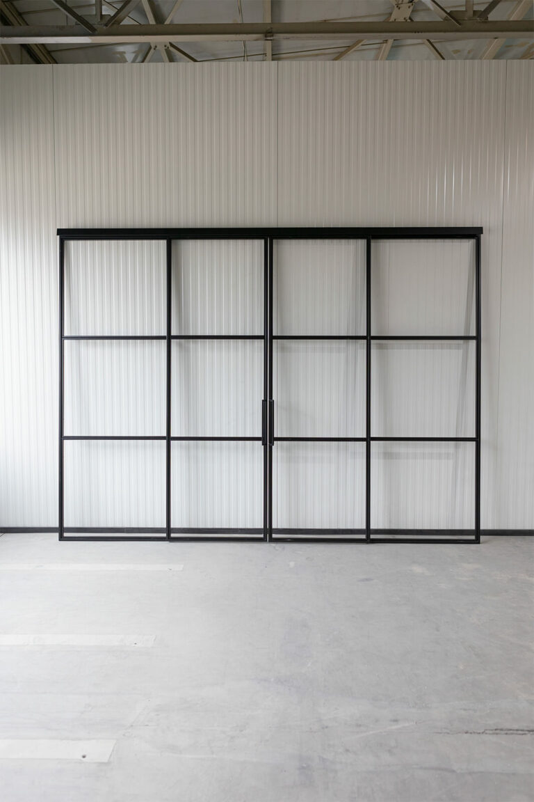 Stahl Meister Stahlmeister Loft Stahl Tuer Lofttuer Schiebetuer Glastrennwand Windfang Raumtrenner Metallrahmen Stahlrahmen Glas Glastuer Loftdoor Schwarz 826a0427