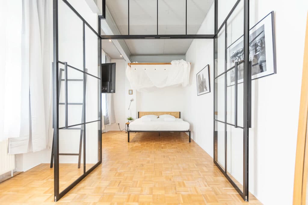 Stahl Meister Doppeltuer Lofttuer Drehtuer Windfang Stahl Loft Tuer Oberlicht Green Residence Offenbach 826a0713
