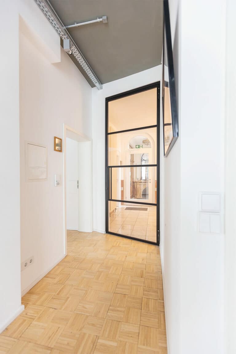 Stahl Meister Lofttuer Drehtuer Windfang Stahl Loft Tuer Glastuer Green Residence Offenbach 826a0796