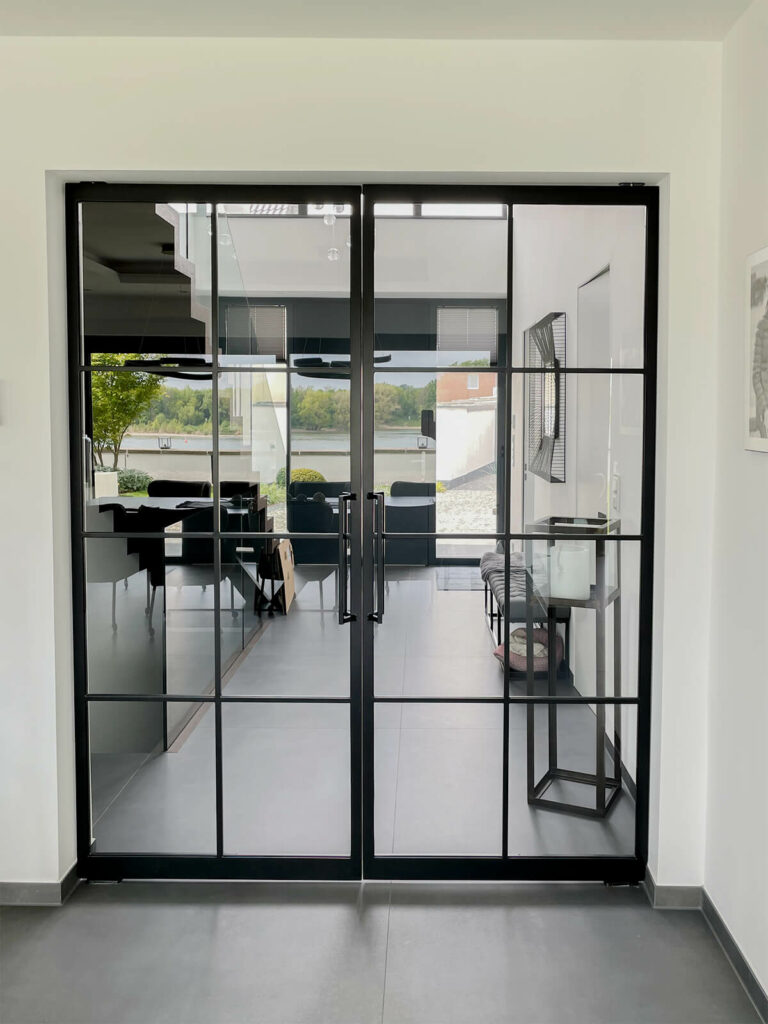 Stahl Meister Stahl Loft Tuer Pendeltuer Doppeltuer Pivot Schwingtuer Designtuer Stahlrahmen Loftdoor Windfang Raumtrenner Img 7817