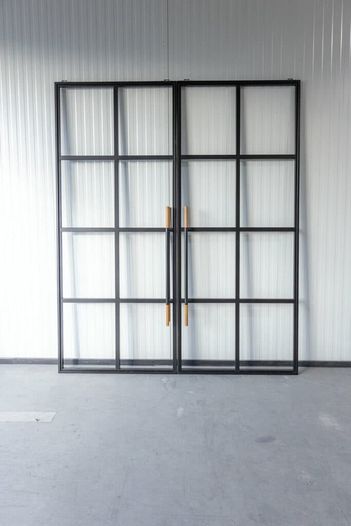 Stahl Meister Stahl Loft Tuer Schiebetuer Doppeltuer Windfang Holzgiff Rundstange Designtuer 826a1312