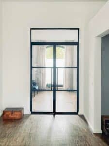 Stahl Meister Stahl Loft Tuer Doppeltuer Drehtuer Glastrennwand Oberlicht Glastuer Windfang Flur Lofttuer 1
