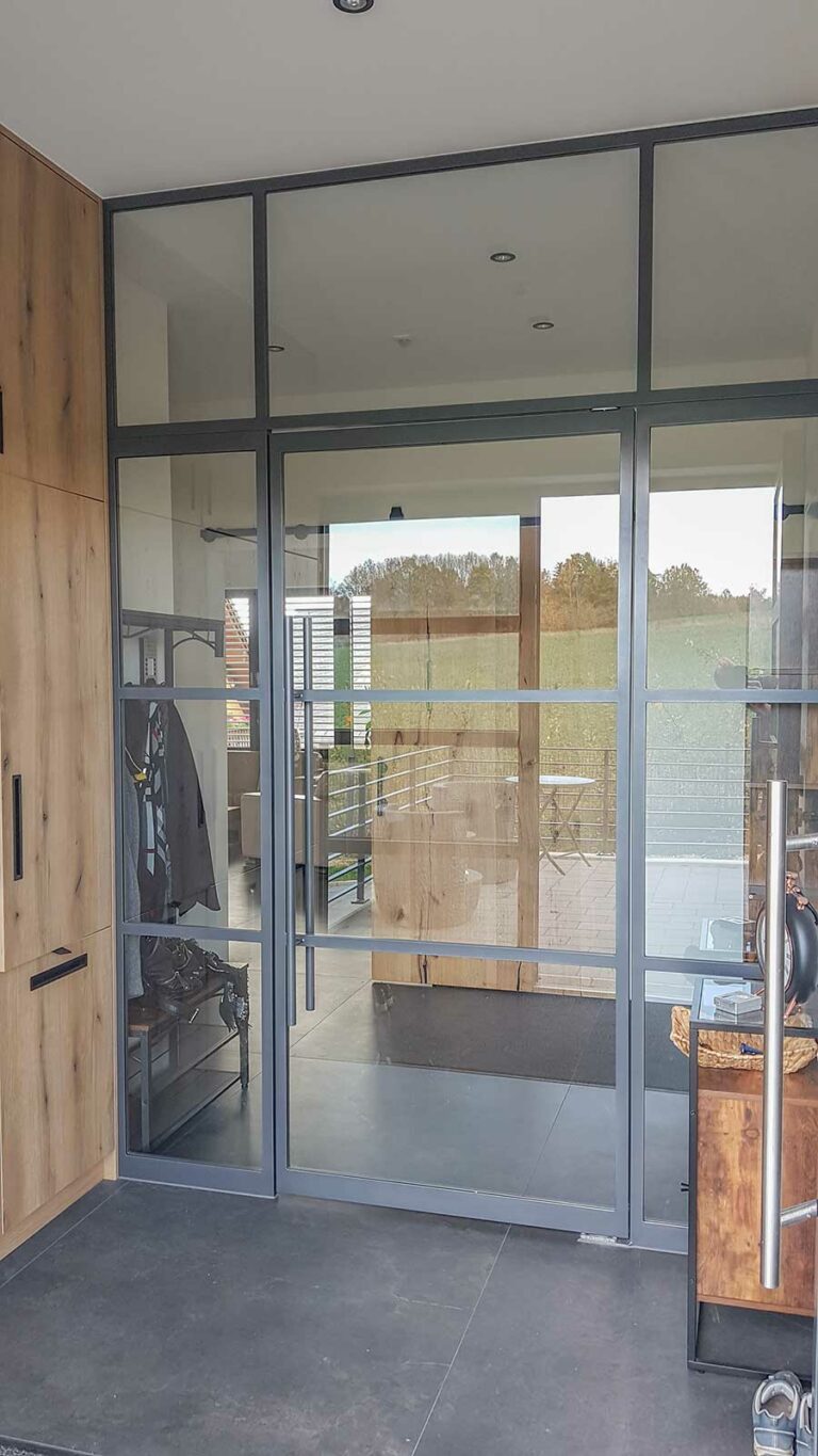 Stahl Meister Stahl Loft Tuer Stahlrahmen Metall Glas Glastrennwand Windfang Loft Designtuer Bauhaus Schwarz Loftdoor Oberlicht 130724