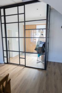 Stahl Meister Stahl Loft Tuer Glastrennwand Schiebetuer Auf Eck Glastuer Windfang 826a1736