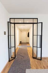 Stahl Meister, Loftür, Glastrennwand, Stahl Loft Tür, Doppeltür, Montage Service