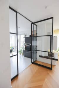 Stahl Loft Tür, Bauelement, Design Glastrennwand, Bauhaus, Schwarz, Loftdoor, Windfang, Metallbau und Lofttüren aus Dessau