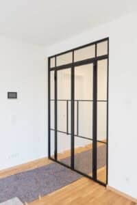 Stahl Meister, Glastrennwand, Doppeltuer, Drehtuer, Windfang, Lofttür, Designtür, Glastür