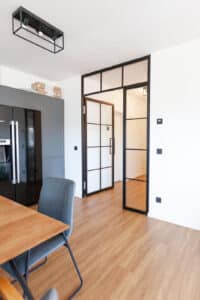 Stahl Meister Drehtür Glastrennwand, Lofttür, Windfang als Raumtrenner mit Industrial Door