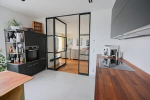 Stahl Loft Tür, Designtür, Glastrennwand, Schwingtür, Stahlmeister, Pivottür, Einzeltür, Lofttür