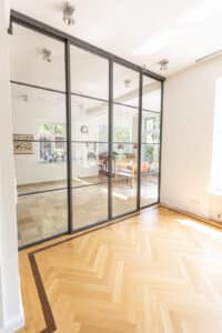 Stahl Meister Lofttür, Doppeltür, Schiebetür, Glastrennwand, Windfang, Küche, Office