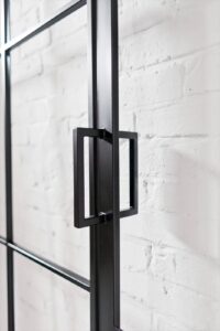 Stahlmeister Stahl Loft Tür, Schiebetür, vertikaler Griff, 4 Kant