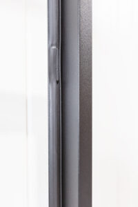 Stahl-Meister Slim Line Loft Tür, Drehtür, Einzeltür, Lofttür mit schwarzem Rahmen, Klarglas, Feinstruktur Türfalz, Gummidichtung, einfacher Magnet