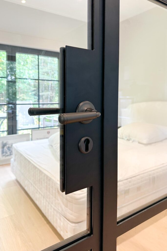 Stahl Meister Stahl Loft Tür - Lofttür Glastrennwand mit Schlosskasten Corston Digby Bronze Türdrücker Drehtür